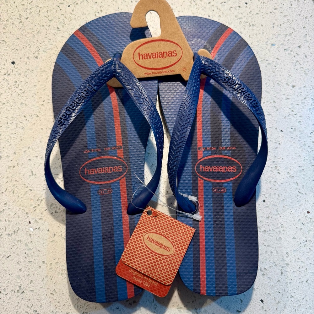 Havaianas Blue and Red Flip-Flops